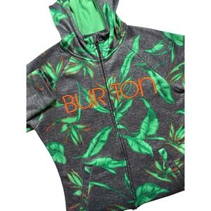 Burton Women's WB Peak Full-Zip Hoodie Medium Gray Green Orange Print  - 1059